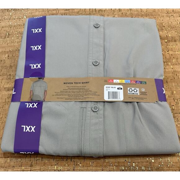 Eddie Bauer Shirt Mens XXL Gray Relaxed Fit Wicking Woven Tech UPF 50 Pockets - Picture 4 of 4